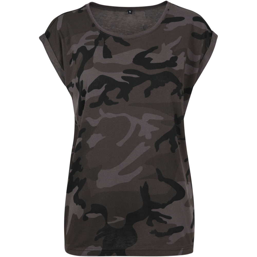 Ladies´ Camo Extended Shoulder Camo Tee von Build Your Brand günstig und schnell bedrucken lassen!
